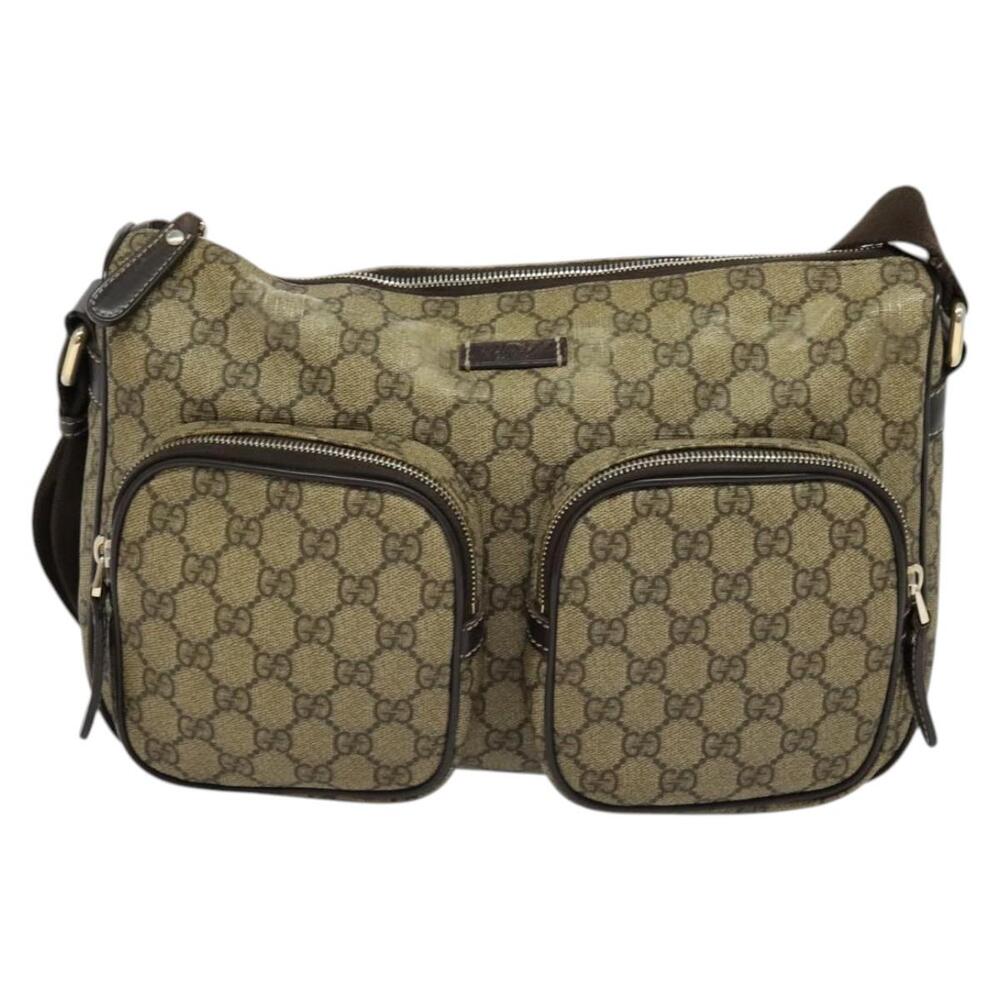 GUCCI GG Supreme Shoulder Bag Pvc Beige Gold - Picture 2 of 16